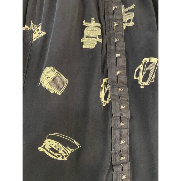 Vintage Roody Kazoody Girls Size 8/10 Black Hook and Loop Retro Print Dress - Picture 4 of 5